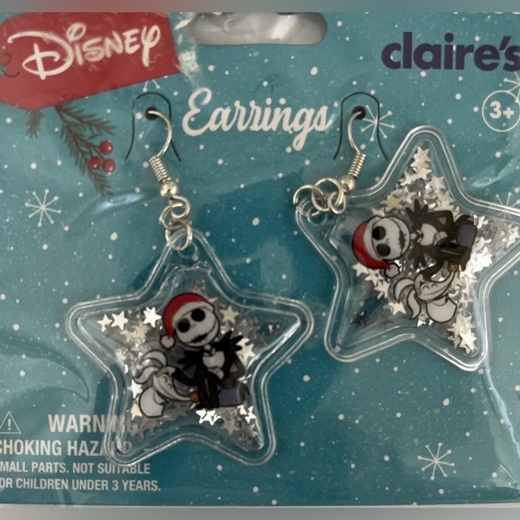 Disney the nightmare before Christmas dangle earrings (NWT)w/silver stars inside - Picture 2 of 4